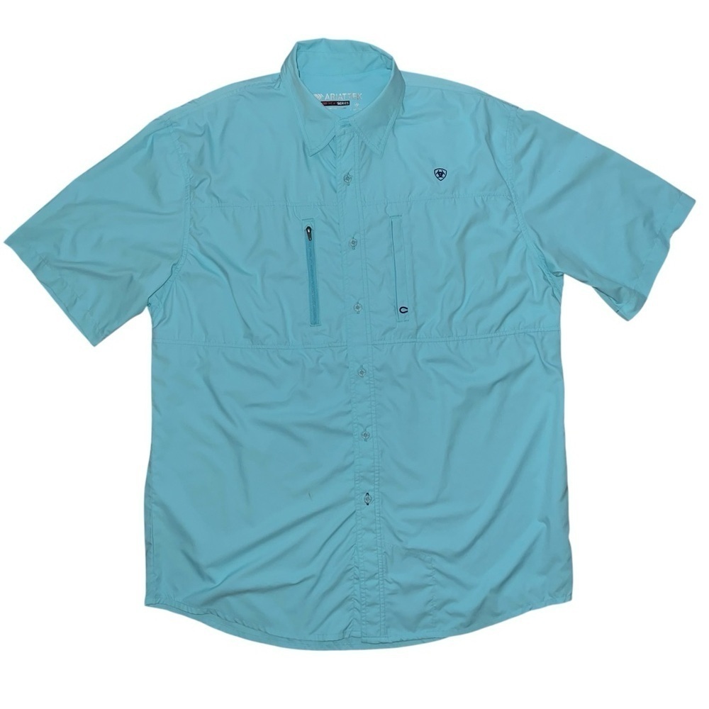 Ariatek Heat Series Men's Turquoise short sleeve size large